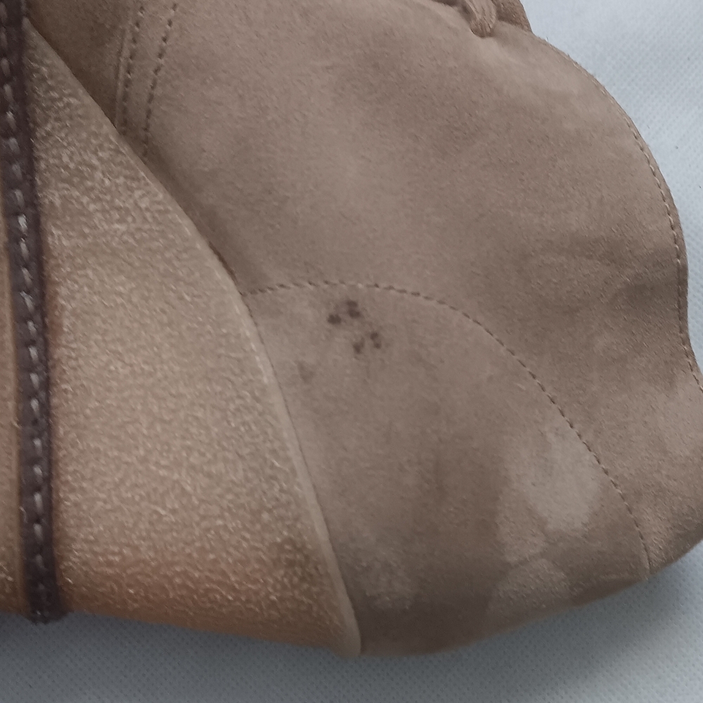 J Crew Italy Womens 6 Tan Suede Wedge Ankle Bootie Boot Shoe Crepe Sole - Picture 9 of 16